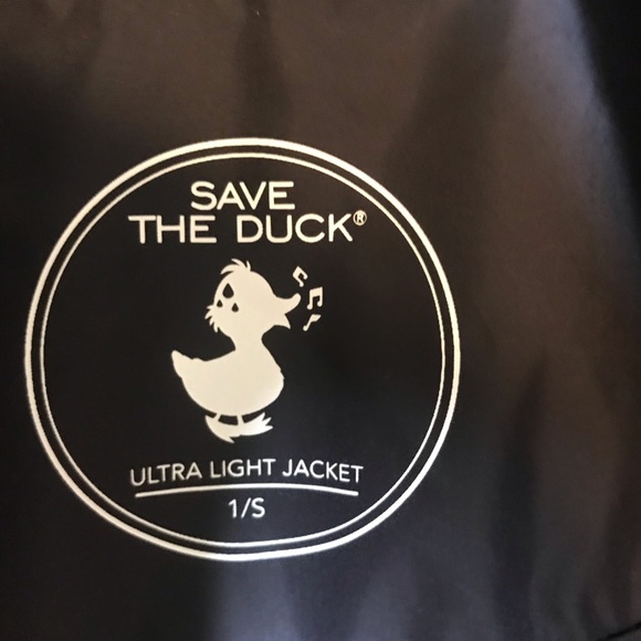 Save The Duck Black Mega Packable Hood Rain Jacket NWT Size Small - Picture 5 of 16